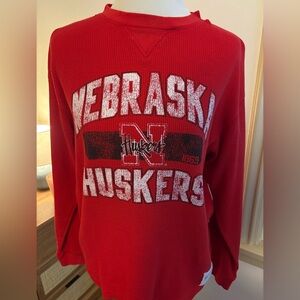 NCAA Nebraska Huskers Red Waffle Knit Shirt